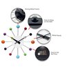 Infinity Instruments Orb Spoke -15" Round Wall Clock, Open Face Design, Metal Spokes with Multicolored Orbs 15353